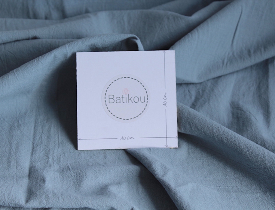 Coton lavé bio coloris bleu vénitien Qualité Oeko-tex - 2