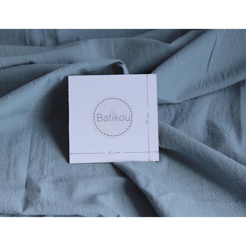 Coton lavé bio coloris bleu vénitien Qualité Oeko-tex - 2