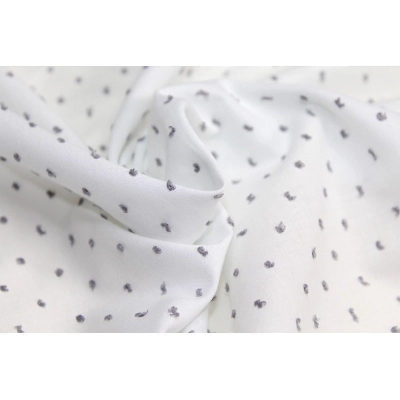 Plumetis de coton bicolore blanc gris