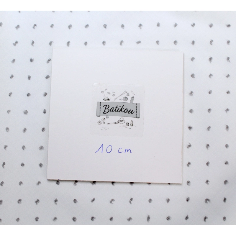 Plumetis de coton bicolore blanc gris