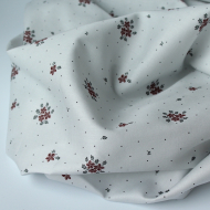 Coton satiné motif Beth exclusif Batikou fond pois gris x1m