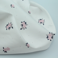 Coton satiné motif Hope exclusif Batikou fond blanc lait x1m