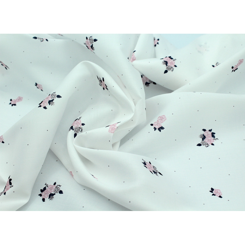 Coton satiné motif Hope exclusif Batikou fond blanc lait x1m