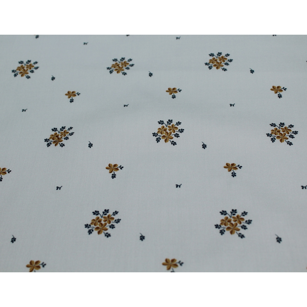 Coton satiné motif Beth exclusif Batikou fond uni gris perle x1m