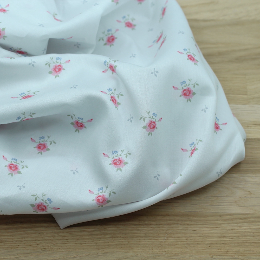 Coton satiné motif exclusif @LaQuintabyCecile Rosie