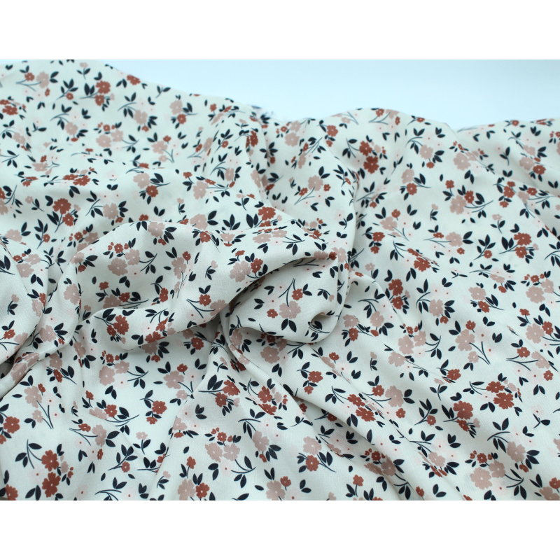 Exclusif Minimel pour Batikou Viscose à motifs fleuris crème