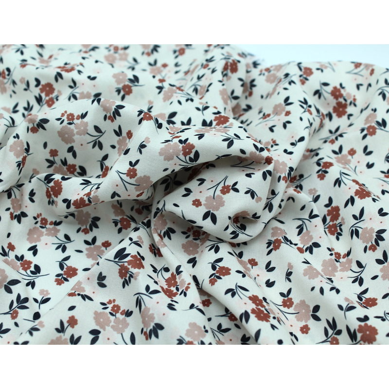 Exclusif Minimel pour Batikou Viscose à motifs fleuris crème