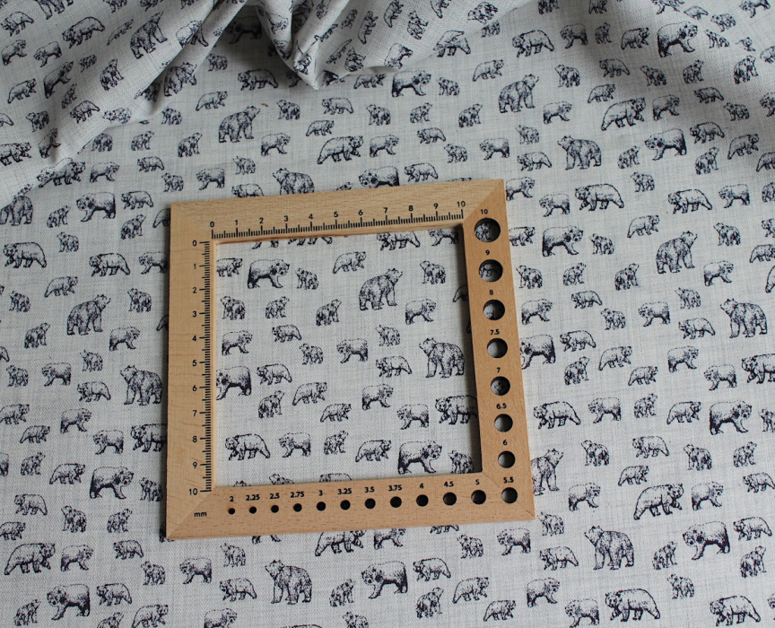 Tissu sergé de coton organique imprimés ours