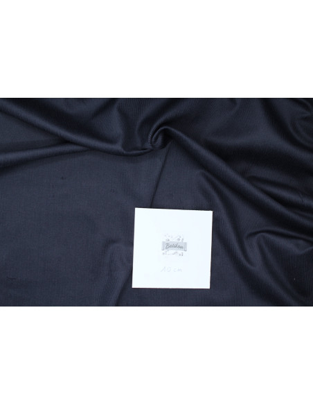 Velours milleraies coton organique coloris bleu marine