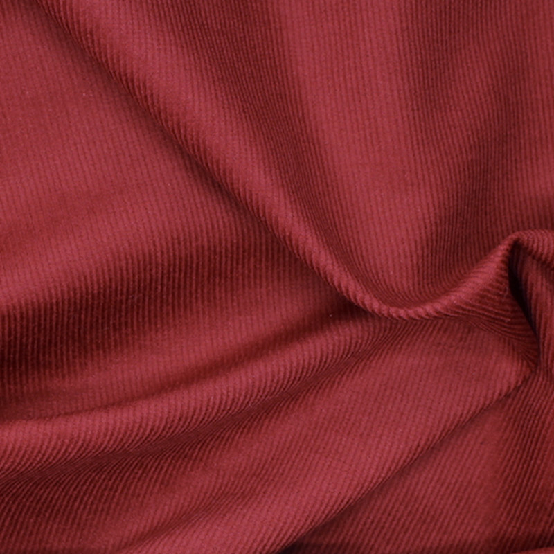 Velours milleraies coton organique coloris bordeaux