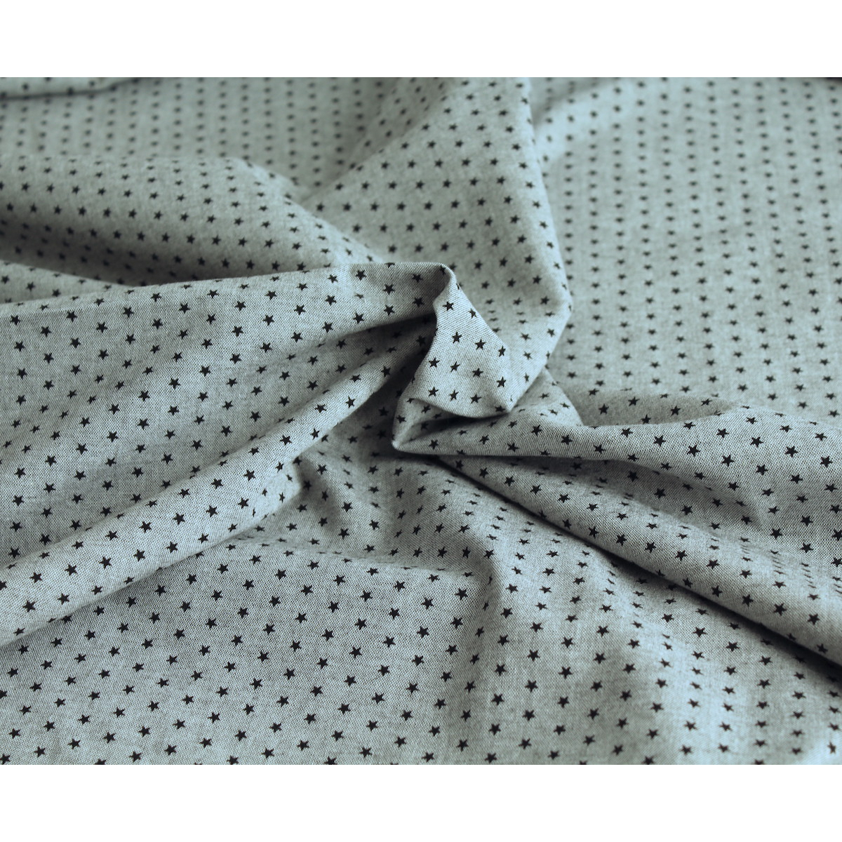 Chambray coton coloris gris chiné à motif étoiles Batikou - 5 Chambray coton coloris gris chiné à motif étoiles Batikou - 5