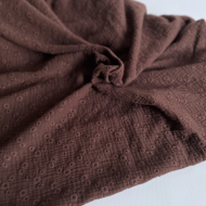 Double gaze de coton Esmée brodée coloris cacao Qualité Oeko-tex - 1