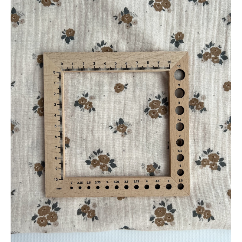 ROZEN - Double gaze de coton BIO crème motif exclusif Rozen forêt Tissus issus de l'agriculture biologique  - 6