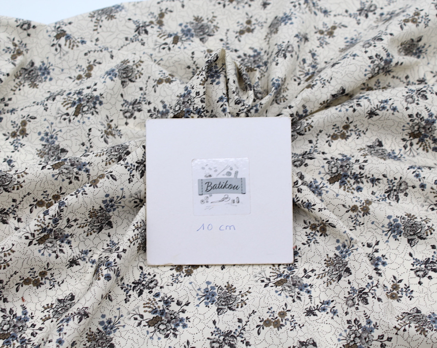 Jeanne - Batiste de coton bio SILKYNE à imprimé fleuri automne Tissus issus de l'agriculture biologique  - 13