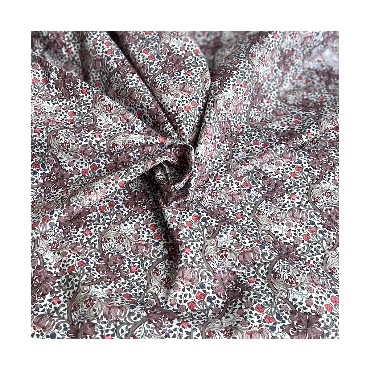 Popeline de coton classique organique fleuri Tissus issus de l'agriculture biologique  - 1