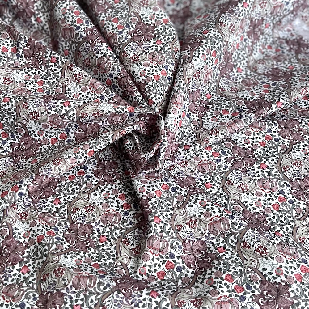 Popeline de coton classique organique fleuri Tissus issus de l'agriculture biologique  - 1