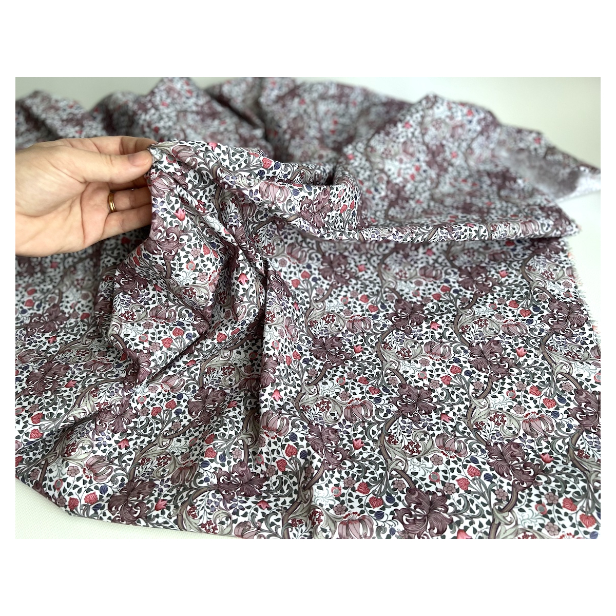 Popeline de coton classique organique fleuri Tissus issus de l'agriculture biologique  - 2