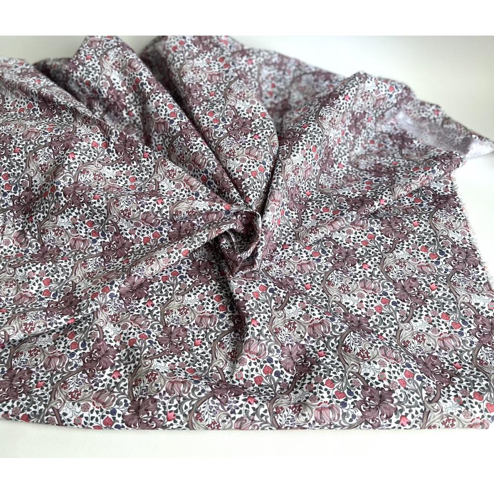 Popeline de coton classique organique fleuri Tissus issus de l'agriculture biologique  - 4