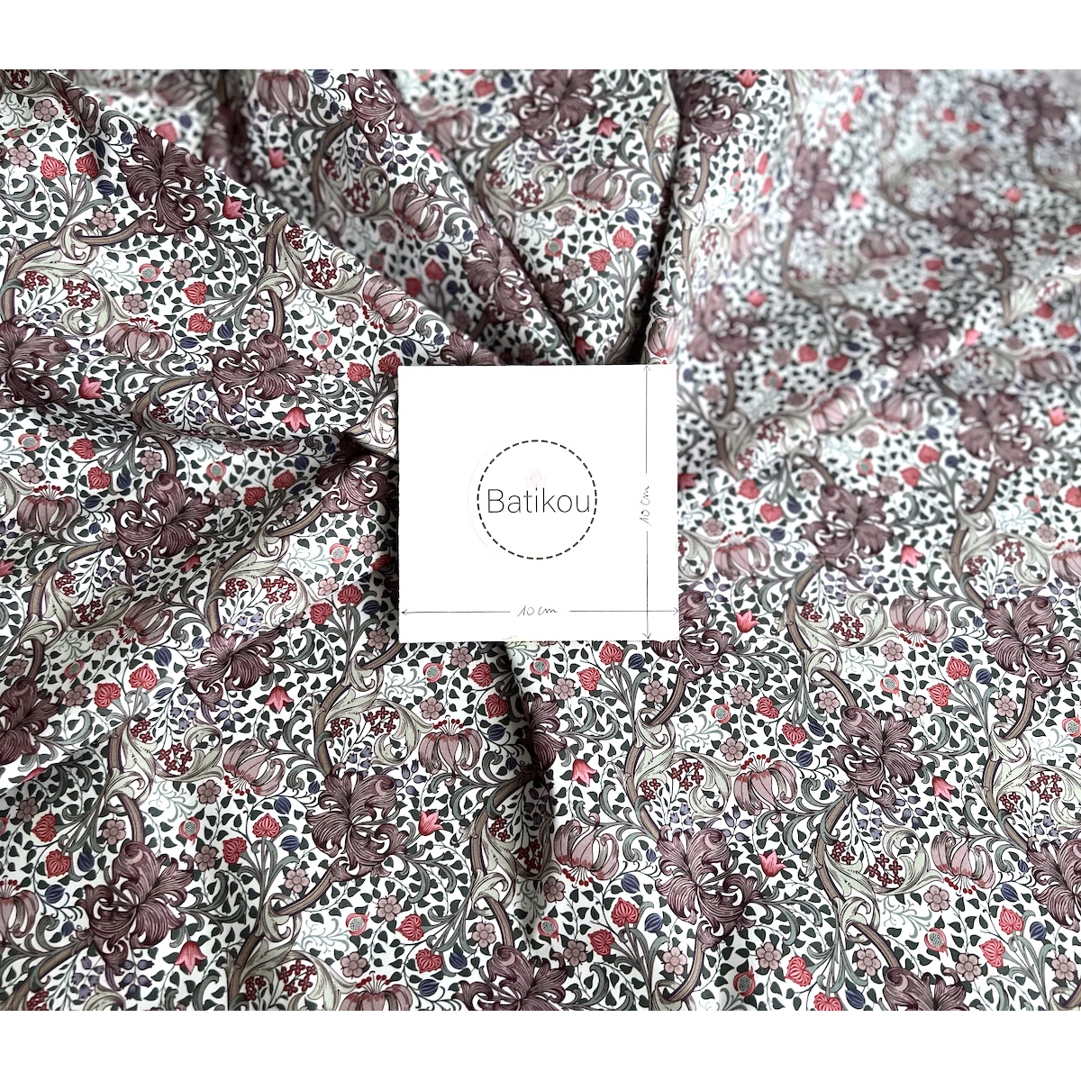 Popeline de coton classique organique fleuri Tissus issus de l'agriculture biologique  - 6