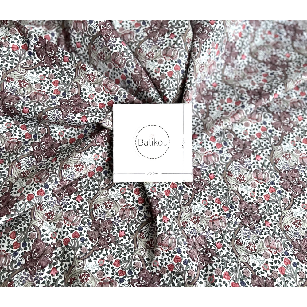 Popeline de coton classique organique fleuri Tissus issus de l'agriculture biologique  - 6