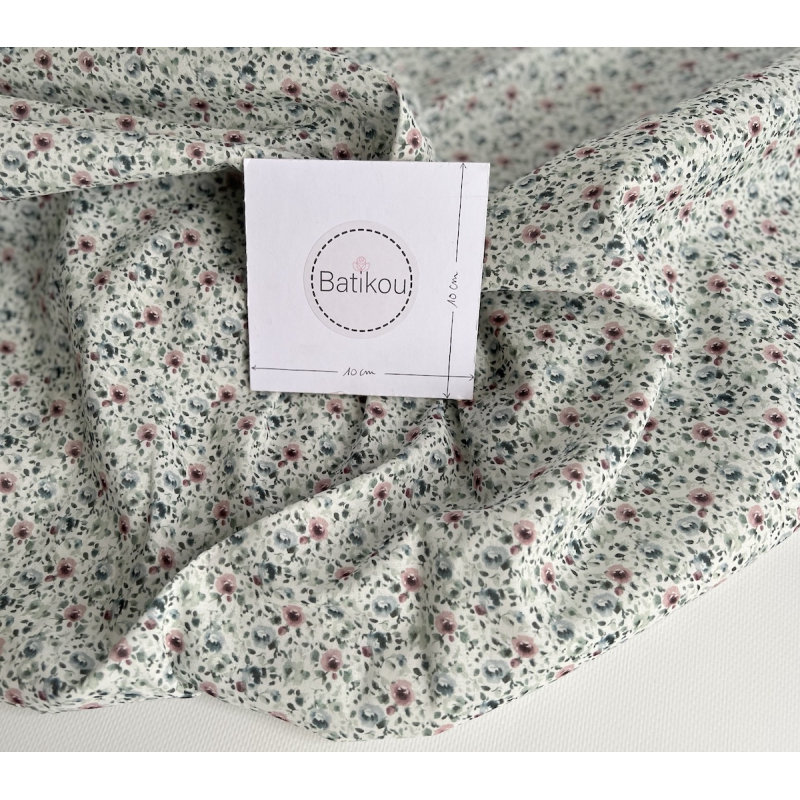 Batiste de coton bio à imprimé fleuri Tissus issus de l'agriculture biologique  - 4