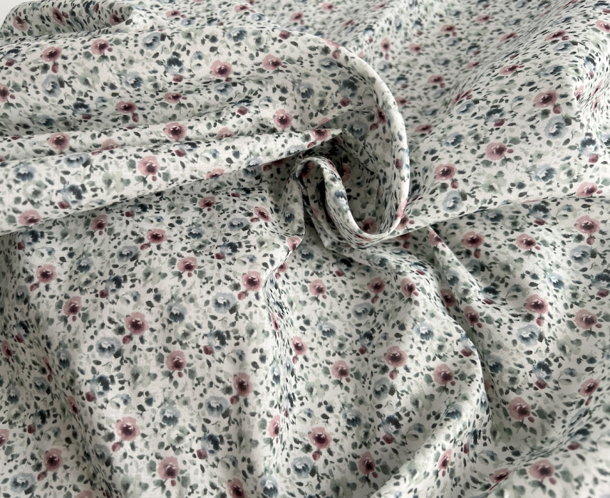 Batiste de coton bio à imprimé fleuri Tissus issus de l'agriculture biologique  - 5
