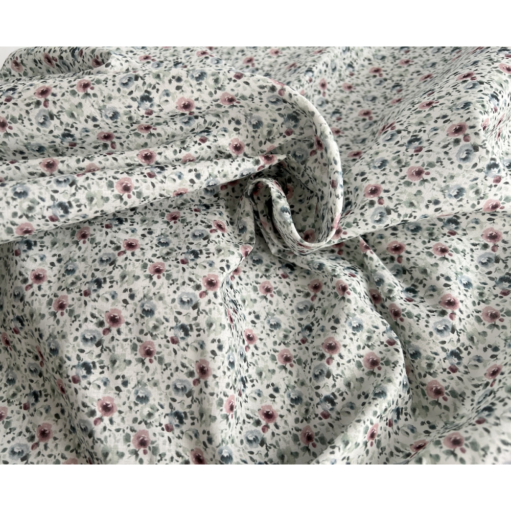 Batiste de coton bio à imprimé fleuri Tissus issus de l'agriculture biologique  - 5