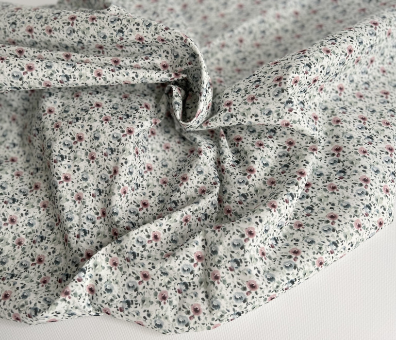 Batiste de coton bio à imprimé fleuri Tissus issus de l'agriculture biologique  - 6