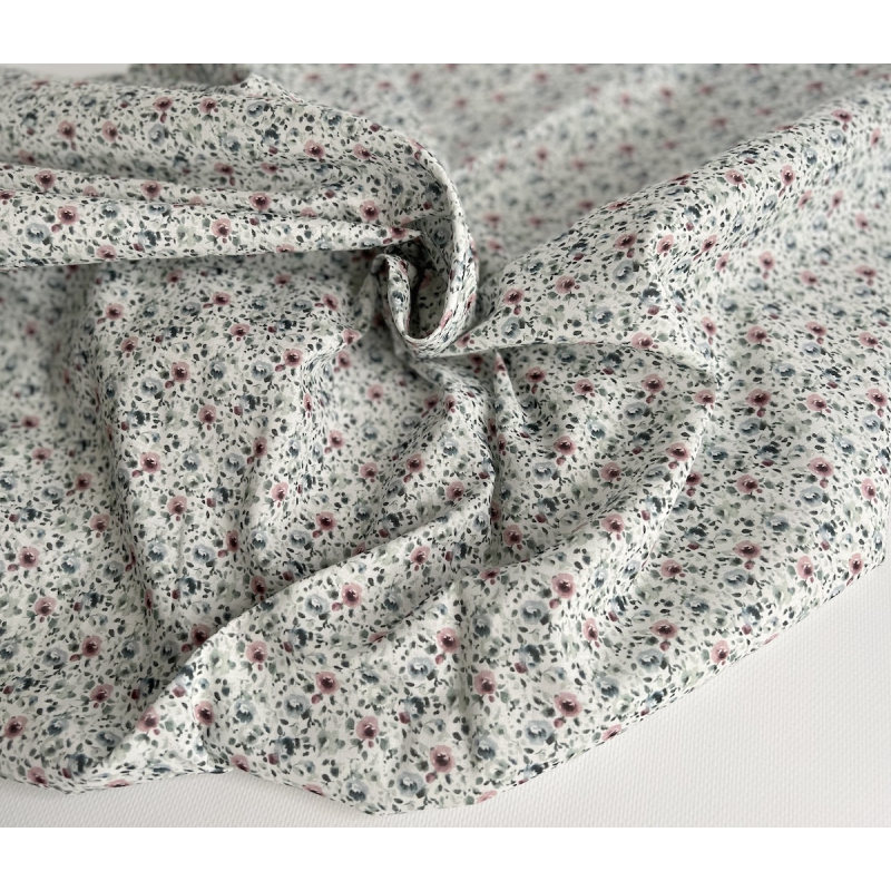 Batiste de coton bio à imprimé fleuri Tissus issus de l'agriculture biologique  - 6