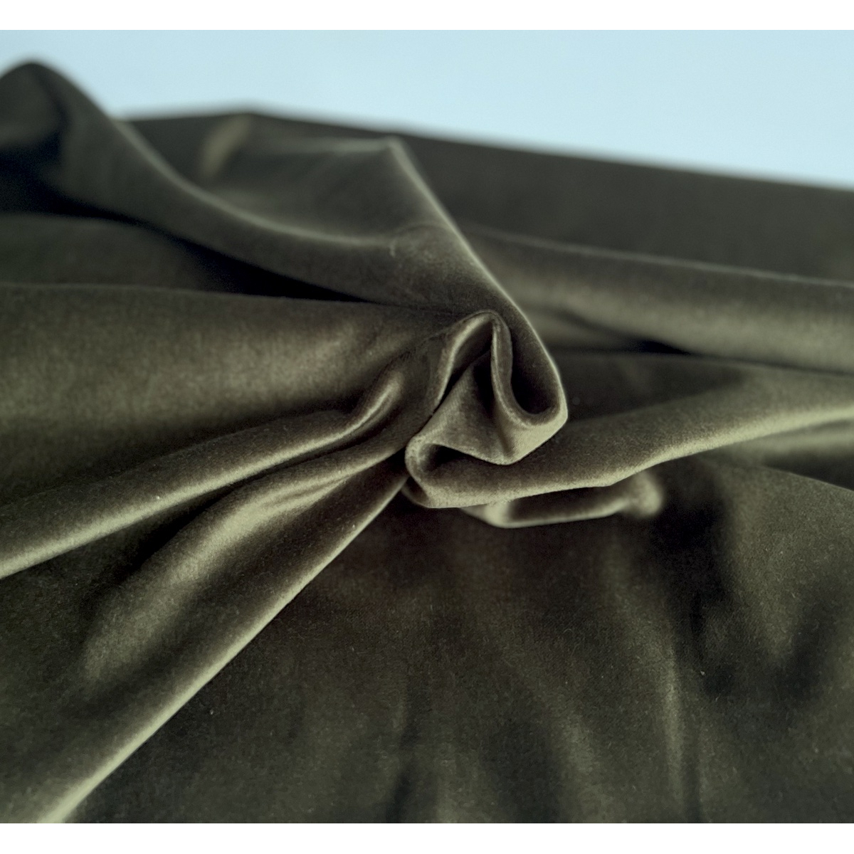 Velours ras coton organique coloris kaki  - 6