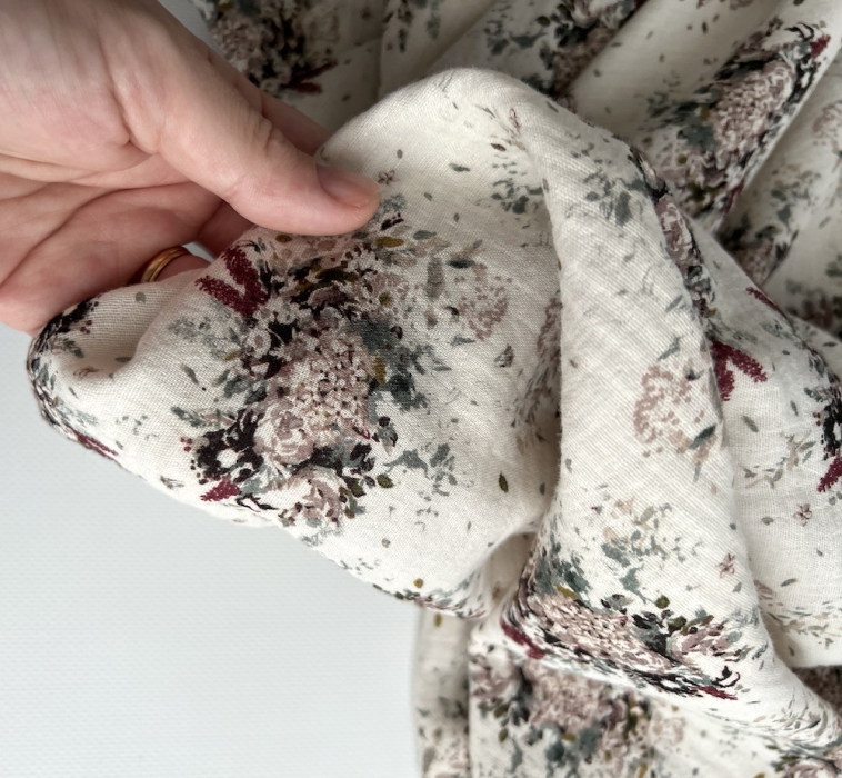 Double gaze de coton organique BIO à fleurs Tissus issus de l'agriculture biologique  - 2