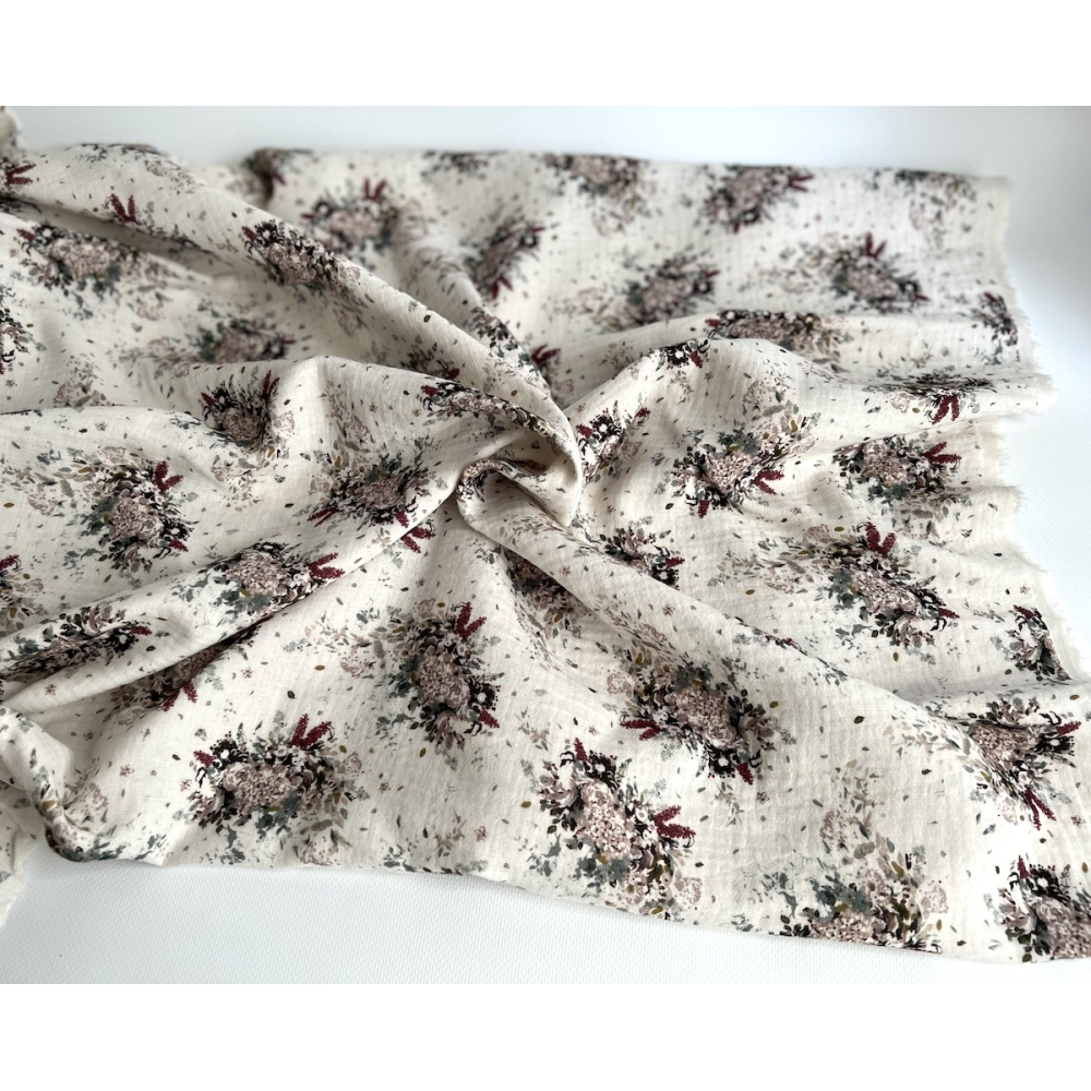 Double gaze de coton organique BIO à fleurs Tissus issus de l'agriculture biologique  - 6