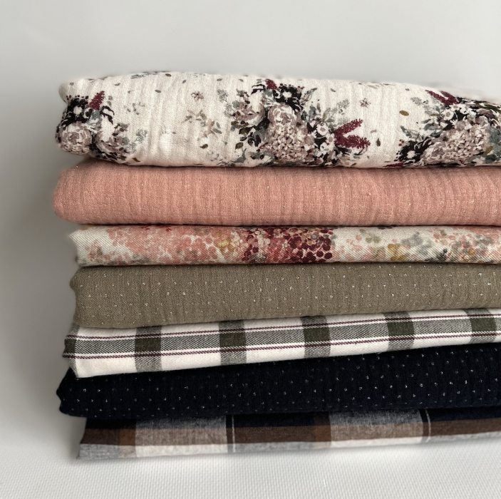 Double gaze de coton organique BIO à fleurs Tissus issus de l'agriculture biologique  - 7