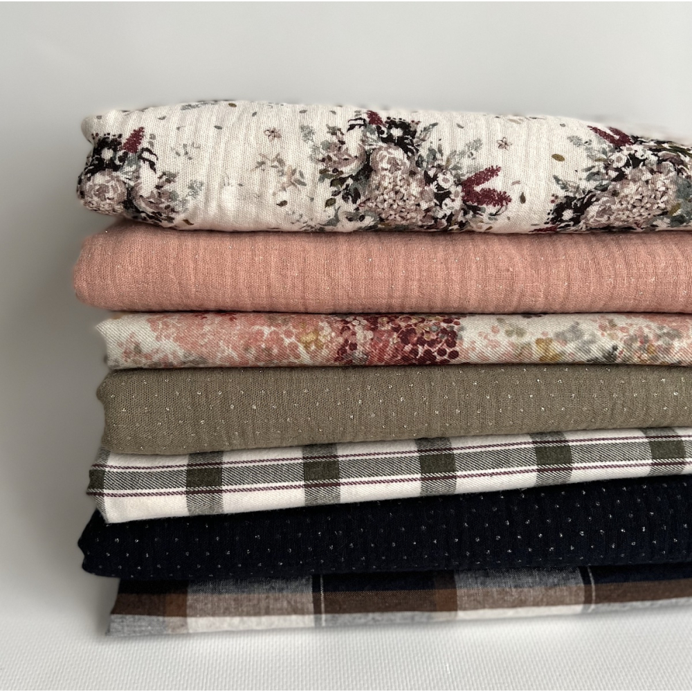 Double gaze de coton organique BIO à fleurs Tissus issus de l'agriculture biologique  - 7