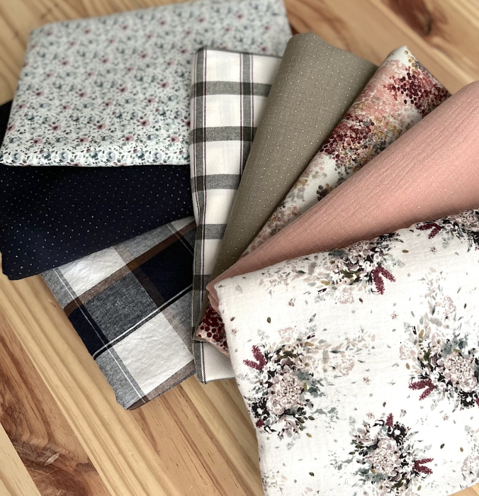 Double gaze de coton organique BIO à fleurs Tissus issus de l'agriculture biologique  - 8