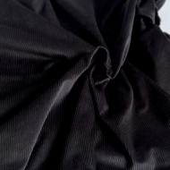 Velours à côtes coton organique coloris noir  - 1