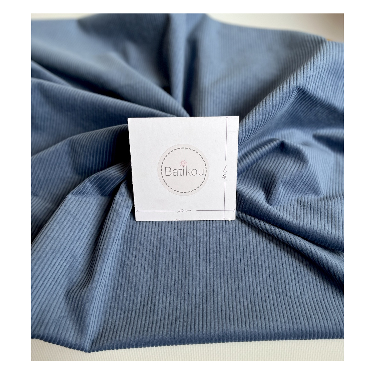 Velours à côtes coton organique coloris bleu moonlight  - 3 Velours à côtes coton organique coloris bleu moonlight  - 3