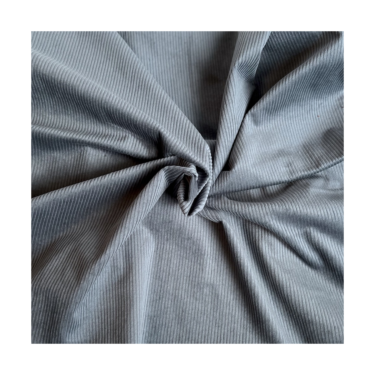 Velours à côtes coton organique coloris gris acier  - 1 Velours à côtes coton organique coloris gris acier  - 1