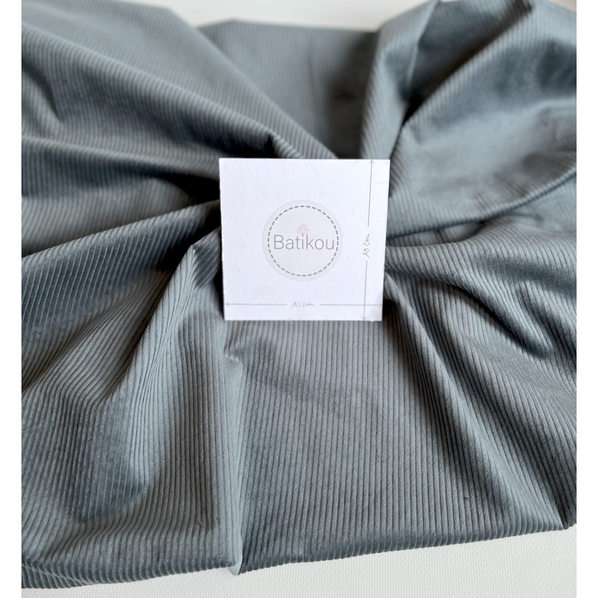 Velours à côtes coton organique coloris gris acier  - 4 Velours à côtes coton organique coloris gris acier  - 4
