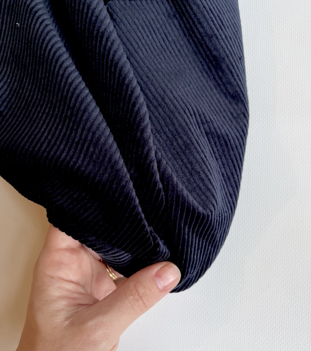 Velours à côtes coton organique coloris marine  - 2