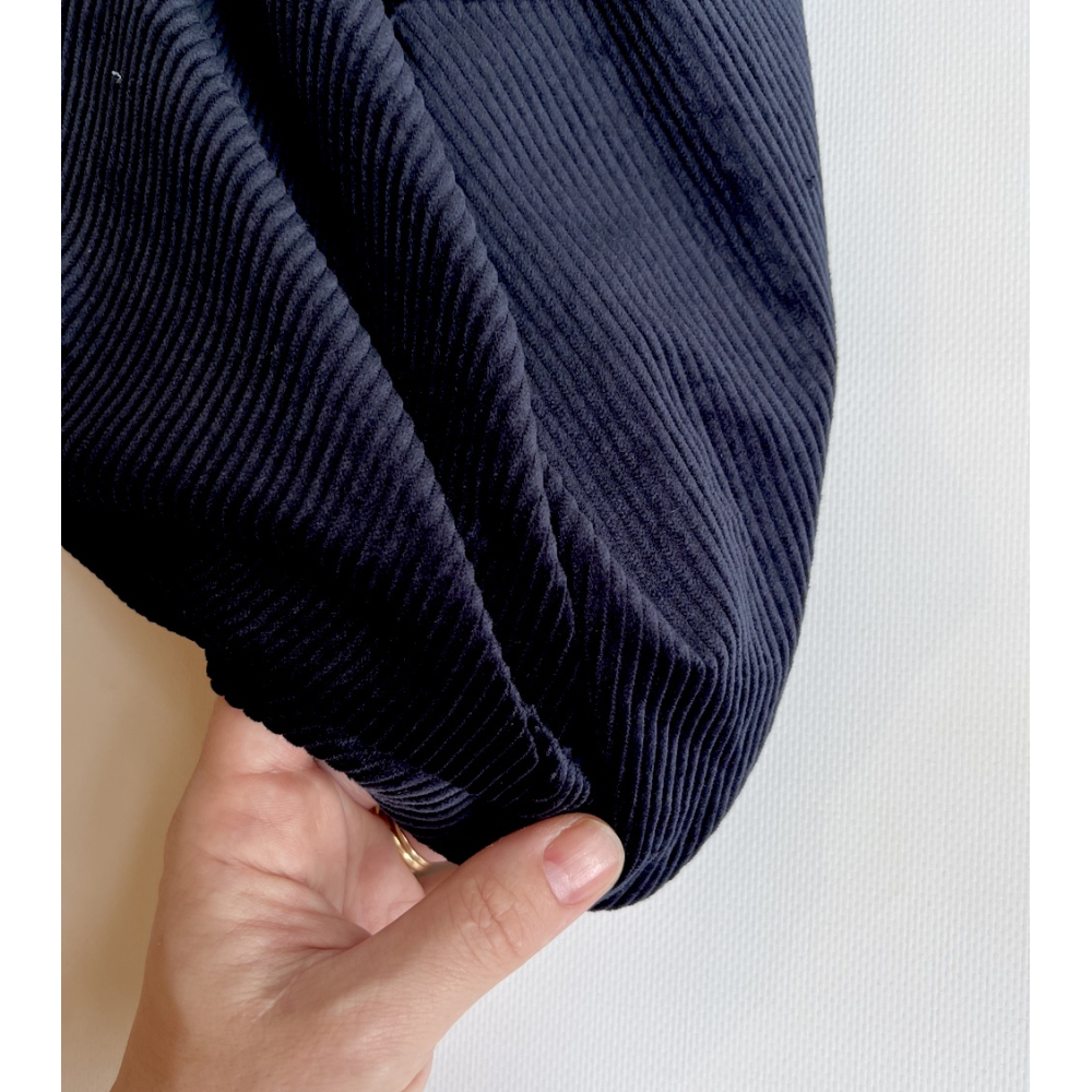 Velours à côtes coton organique coloris marine  - 2