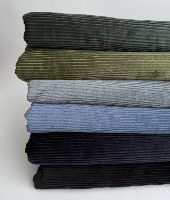 Velours à côtes coton organique coloris bleu moonlight  - 6