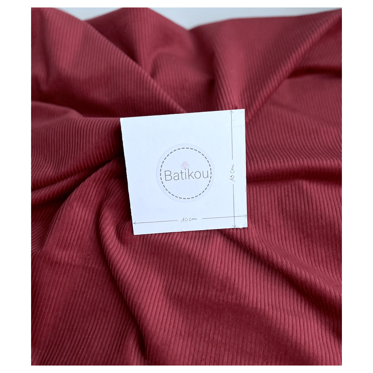 Velours à côtes coton organique coloris rouge cerise  - 4 Velours à côtes coton organique coloris rouge cerise  - 4