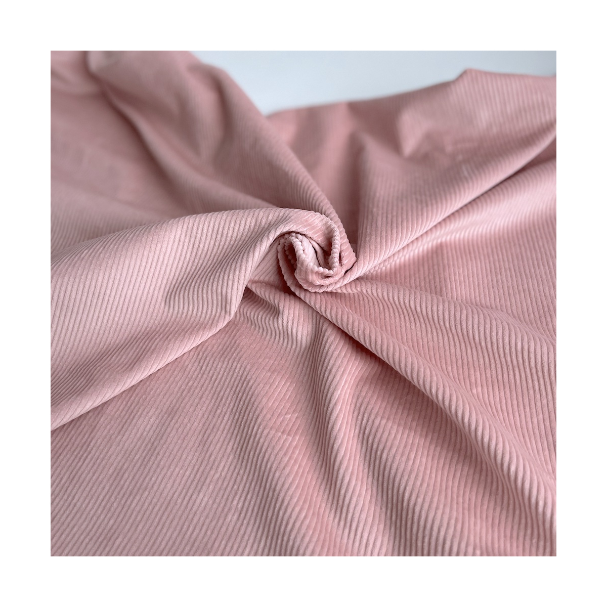 Velours à côtes coton organique coloris rose doux  - 1 Velours à côtes coton organique coloris rose doux  - 1