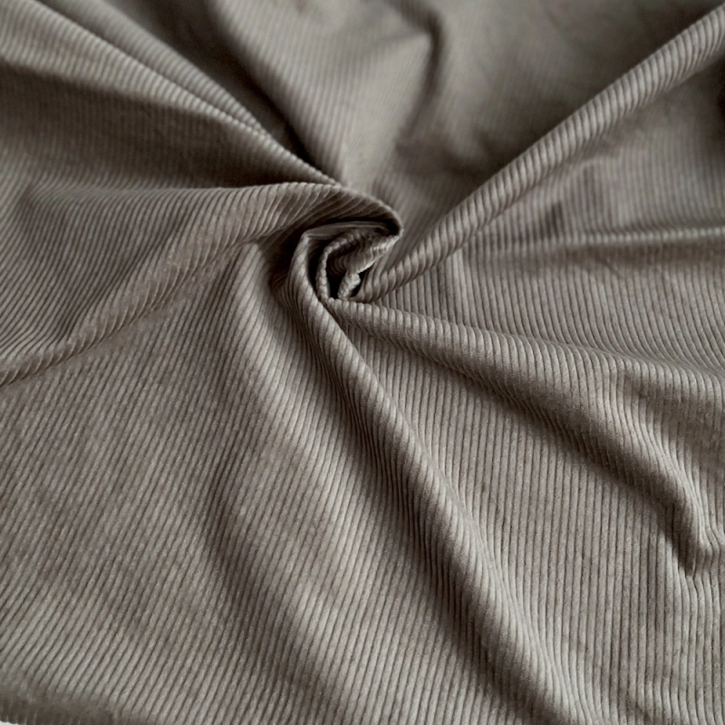 Velours à côtes coton organique coloris taupe  - 1