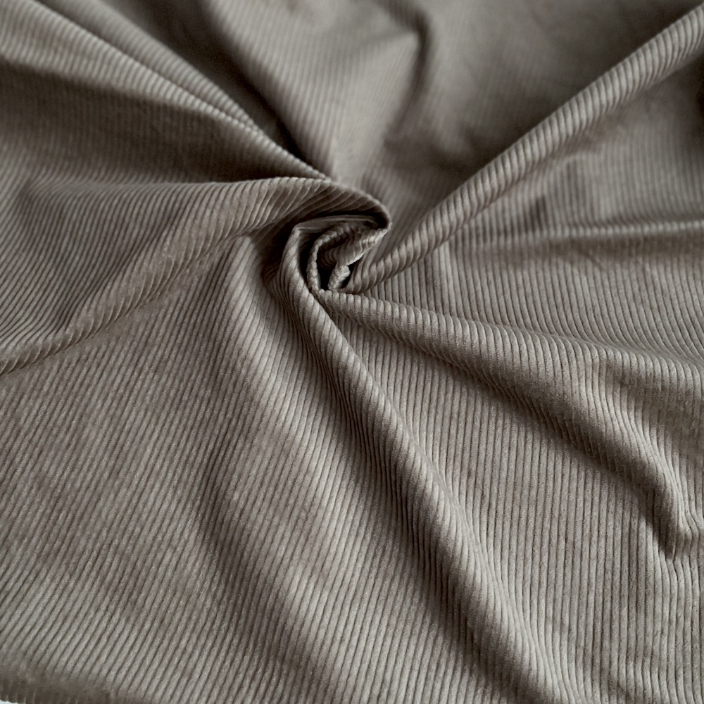 Velours à côtes coton organique coloris taupe  - 1