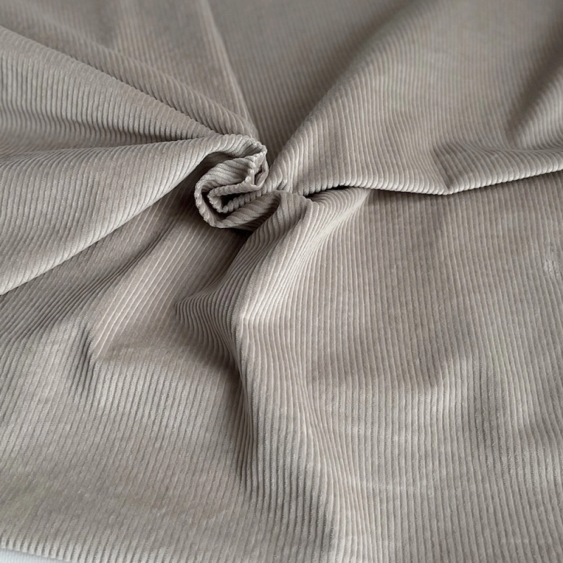 Velours à côtes coton organique coloris beige  - 1