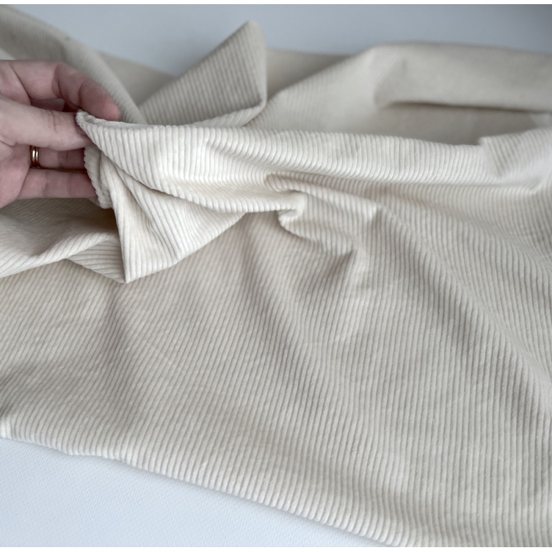 Velours à côtes coton organique coloris crème  - 3