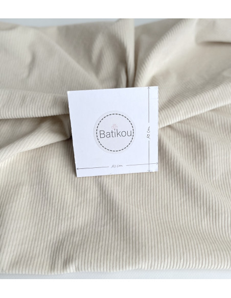 Velours à côtes coton organique coloris crème  - 4