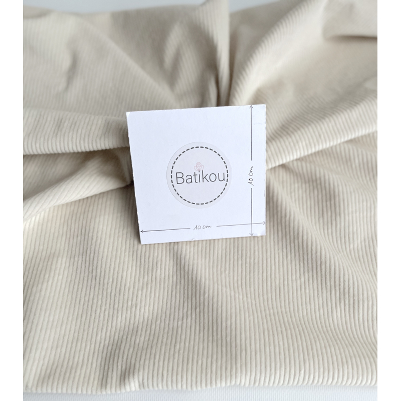 Velours à côtes coton organique coloris crème  - 4